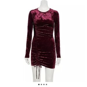 Elegant Velvet Burgundy Dress